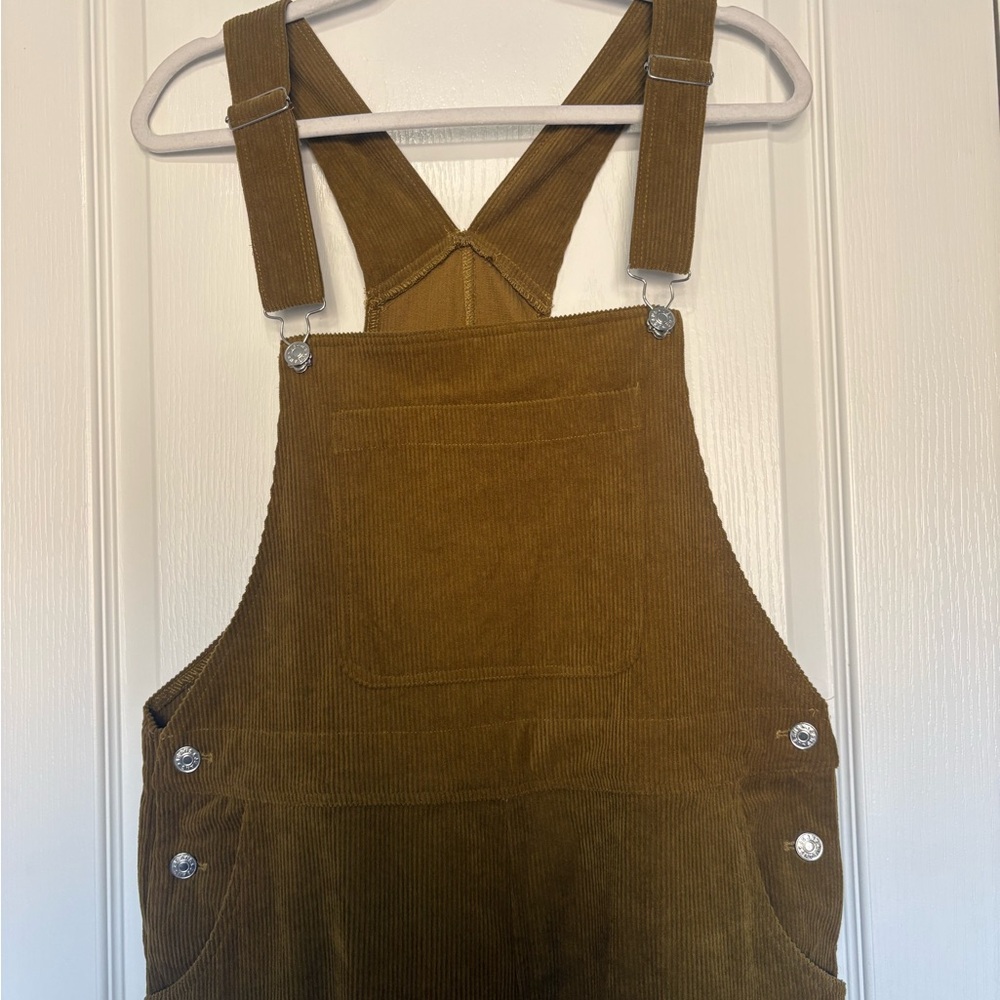 Corduroy Overalls in Mustard Brown - Size Large